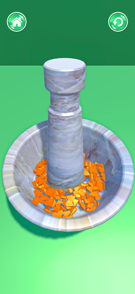 Slime Kit! ASMR Mixing Art - Digital mortar and pestle crushing orange fragments for a virtual slime kit