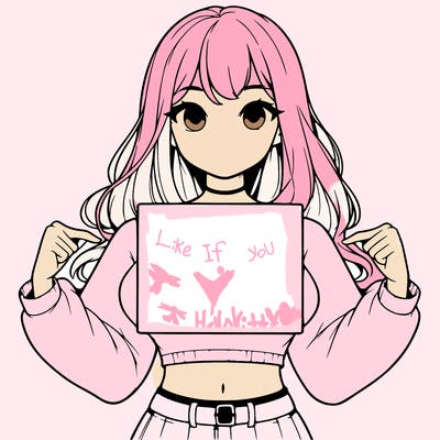 girl holding a blank sign in a long sleeve crop top