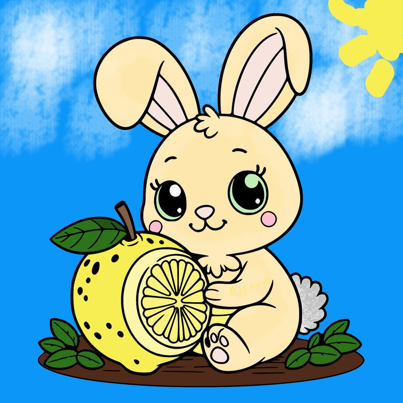 easter bunny with a lemon