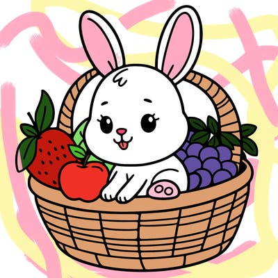 bunny in a fruit basket