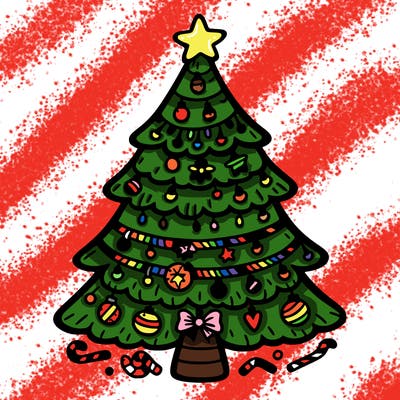 christmas tree with lots of details