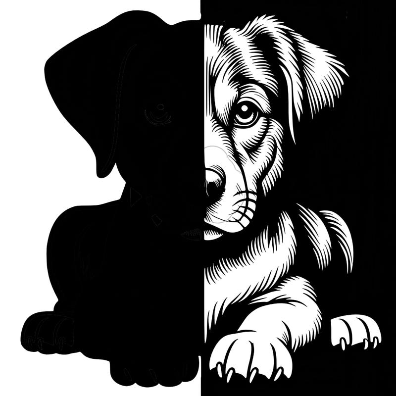 realistic dog split picture