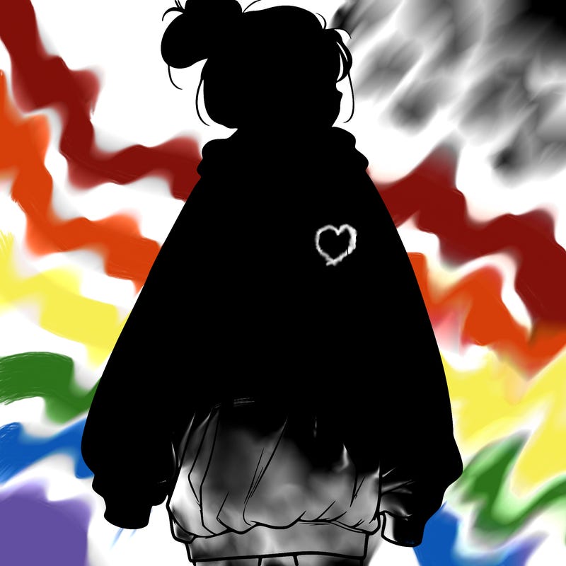 realistic girl with a oversized sweatshirt on and a bun