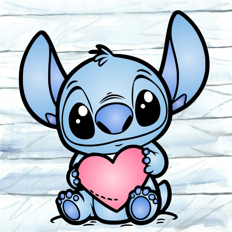 stich holding a heart