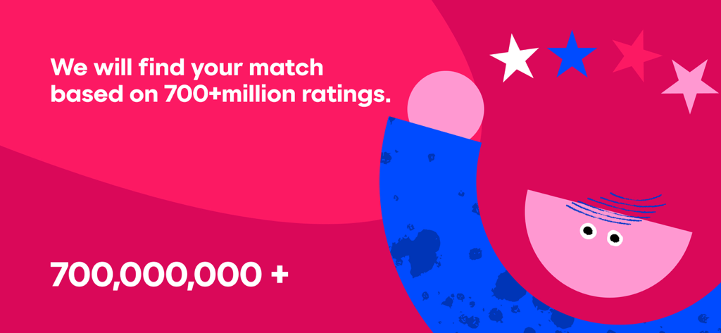 WATCHA PEDIA - Schermata dell'app WATCHA PEDIA che mostra il suo database di 700 milioni di valutazioni per abbinamenti personalizzati di film e TV