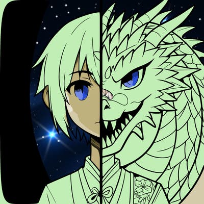 half dragon anime girl