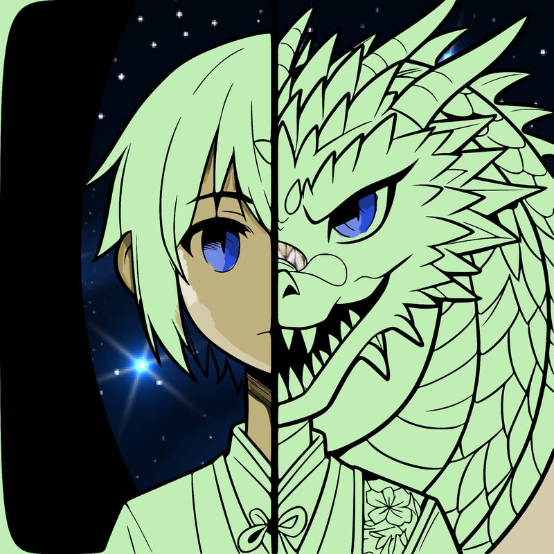 half dragon anime girl