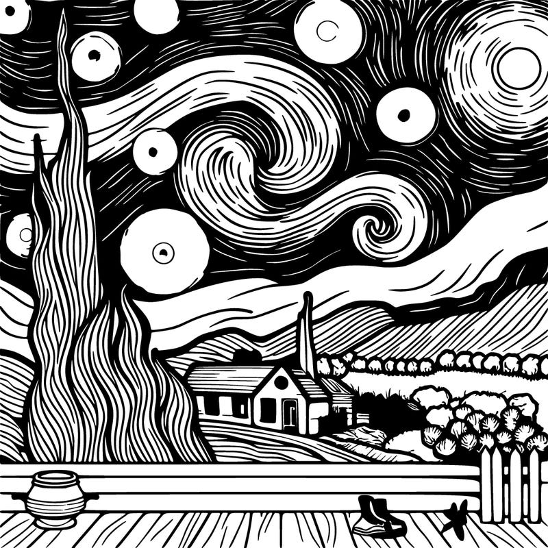 van gogh starry night painting with love