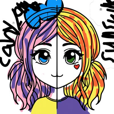 split girl just the face