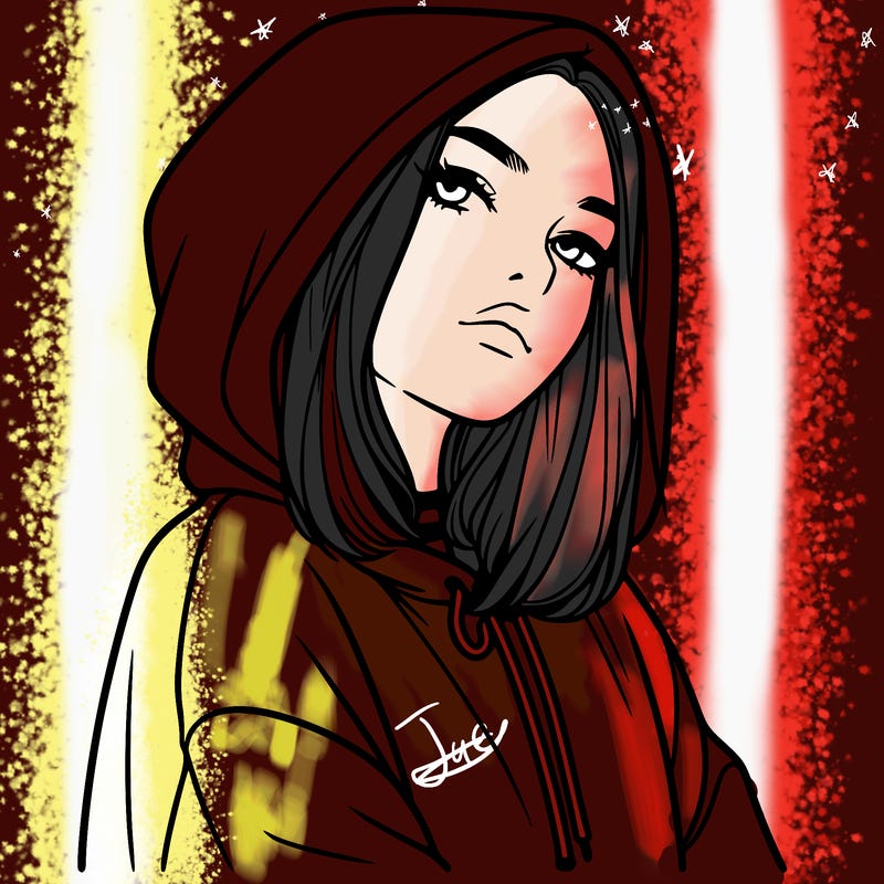 a realistic girl in a hoodie