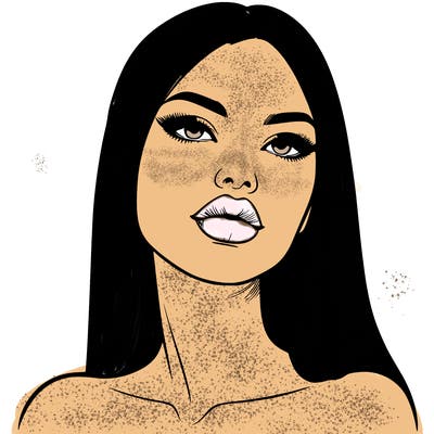 realistic woman with full lips