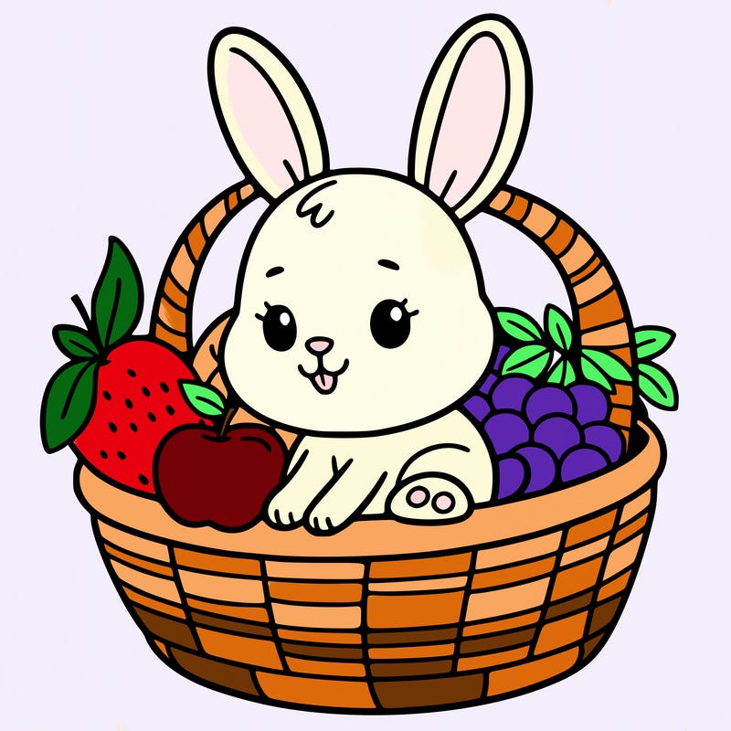bunny in a fruit basket