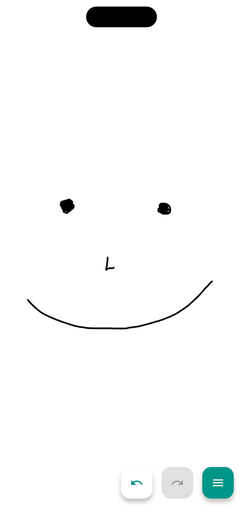 PaintHood - Simple Drawing App - A minimalist digital sketch of a smiley face in the PaintHood app.