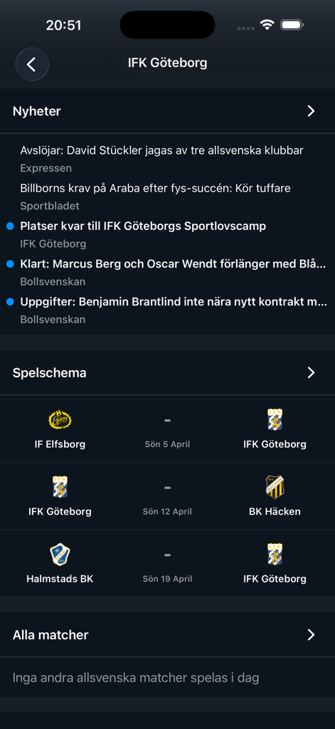 Allsvenskan 2026 - IFK Goteborg soccer team news and match schedule
