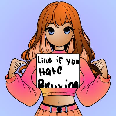 girl holding a blank sign in a long sleeve crop top