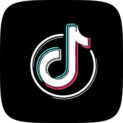 tiktok logo neon