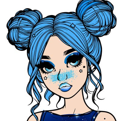 realistic girl with space buns