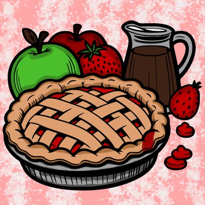 a pie of food