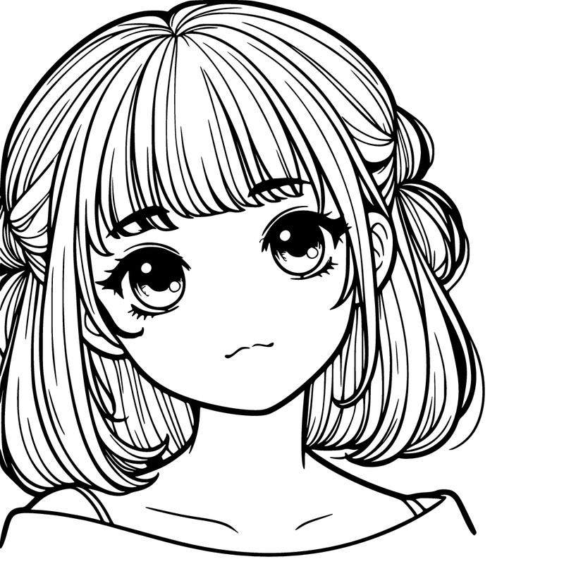 a realistic looking girl with bangs
