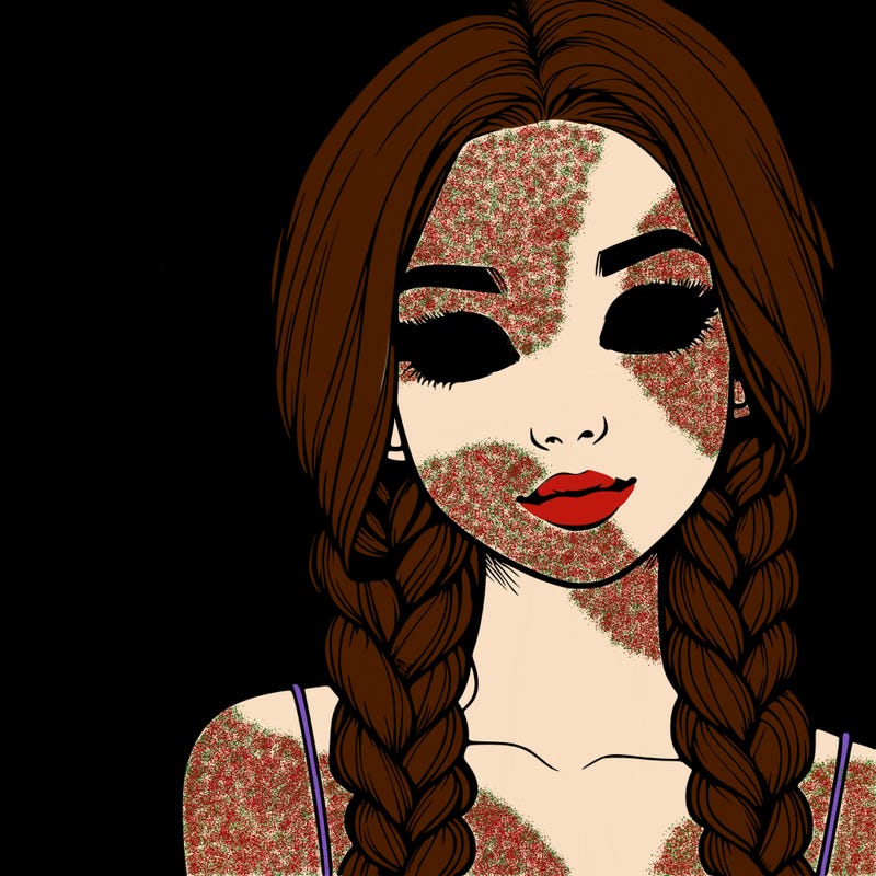 realistic girl with braids