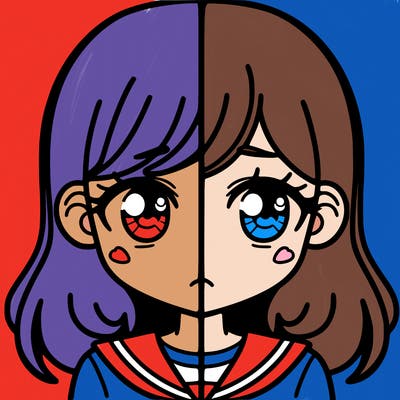 a split of a girl