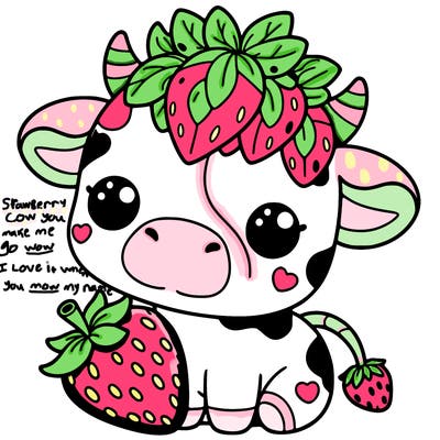 cute strawberry cow