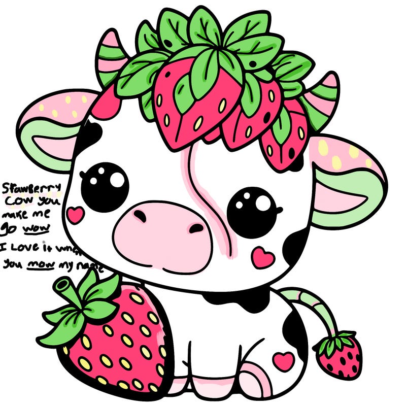 cute strawberry cow