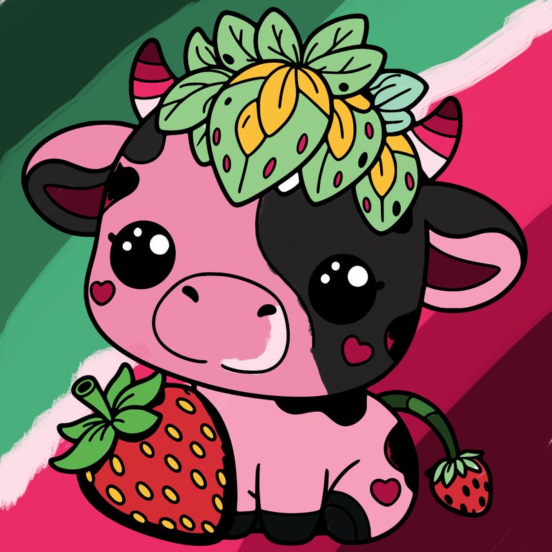 cute strawberry cow