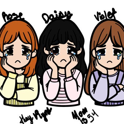 3 girls sad