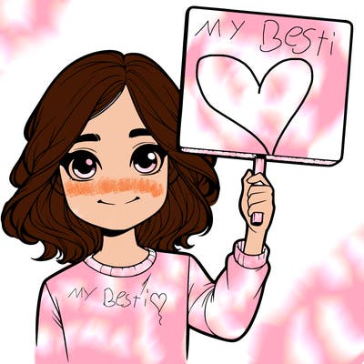 realistic girl holding up a sign