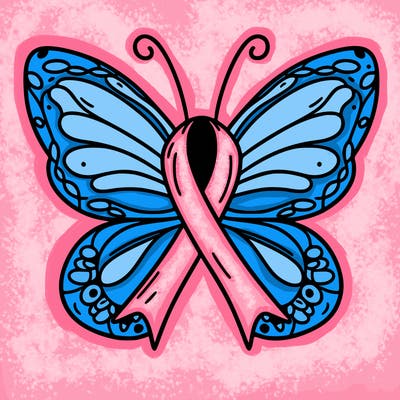 breast cancer awareness butterfly