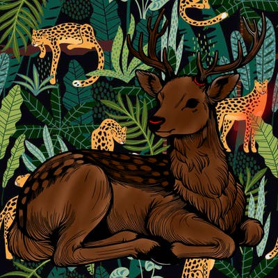 realistic deer with antlers