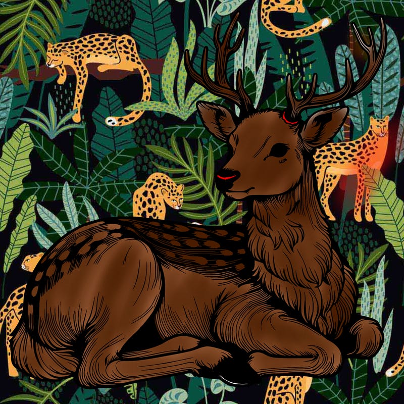 realistic deer with antlers