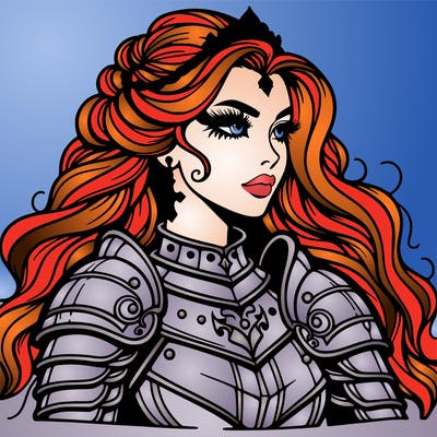 beautiful gothic female knight