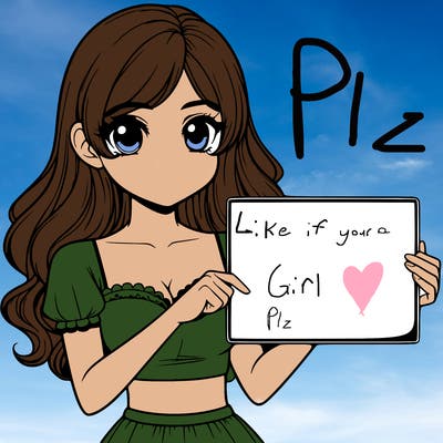 realistic pretty girl holding blank sign