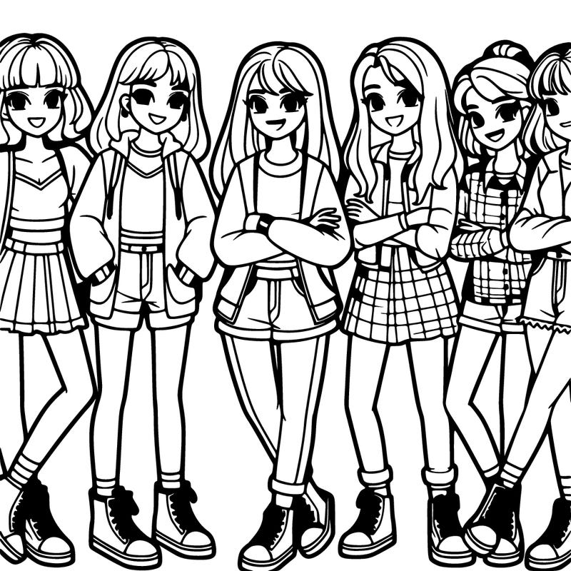 group of girl teenagers