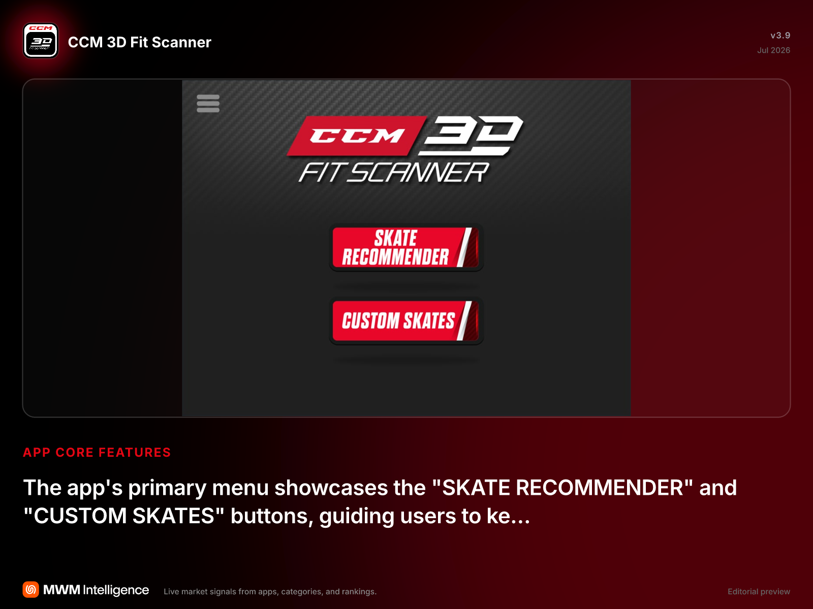 CCM 3D Fit Scanner - Sports App | MWM