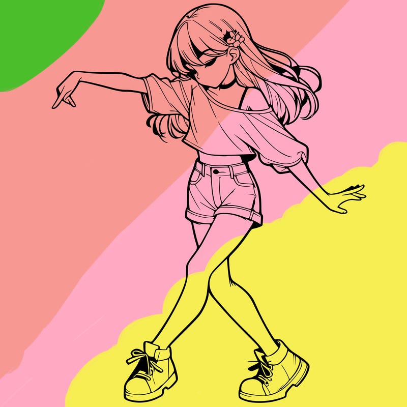 realistic girl danceing