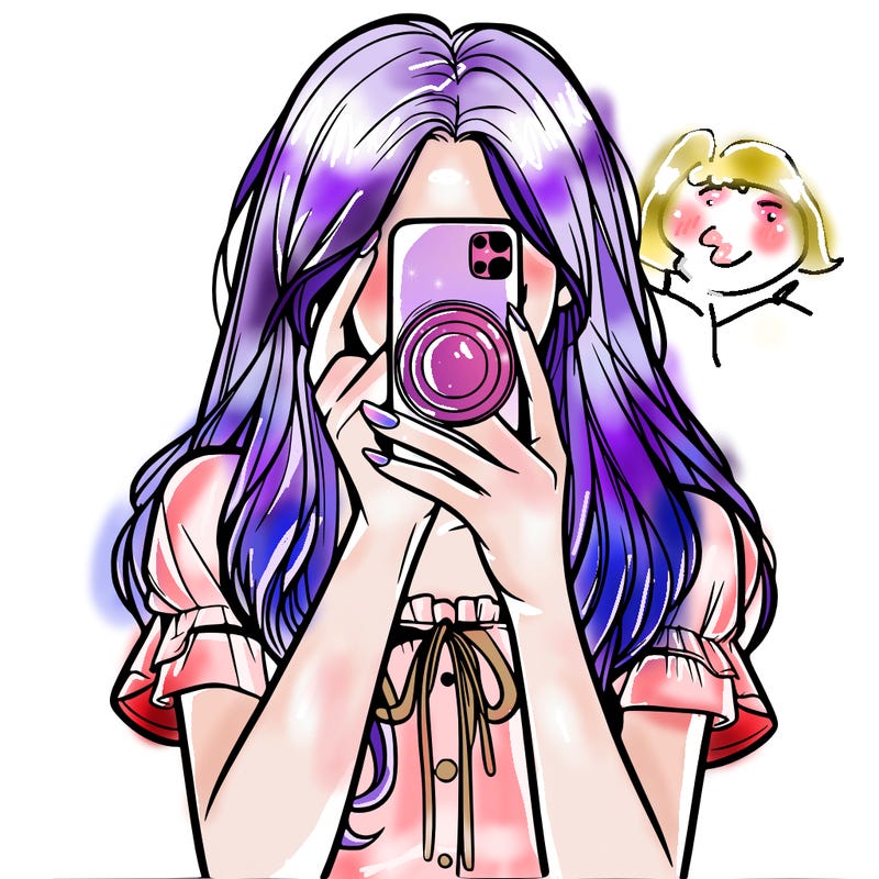 a realistic girl holding her phone taking pictures