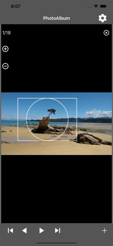 Editing a landscape photo for a smartwatch face in the Photo Album app