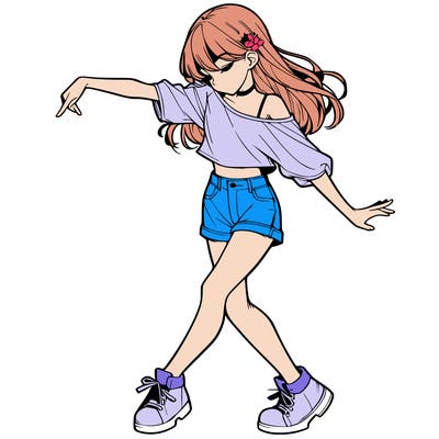 realistic girl danceing