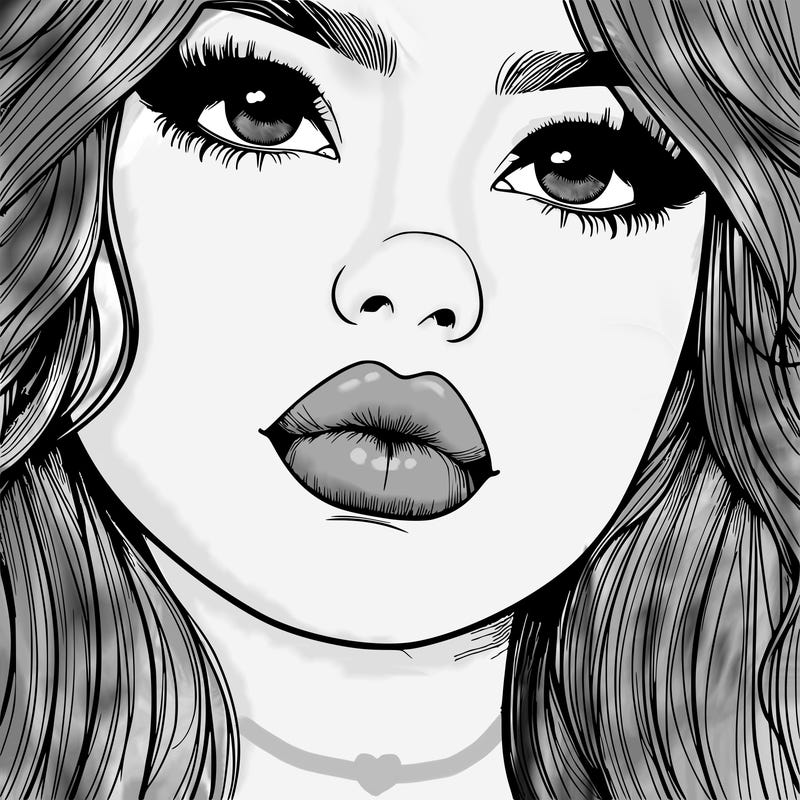 really realistic girl with lips