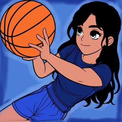 realistic girl playing basketball