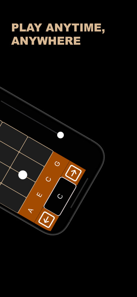 Pocket Uke - Virtual ukulele fretboard interface on a smartphone screen