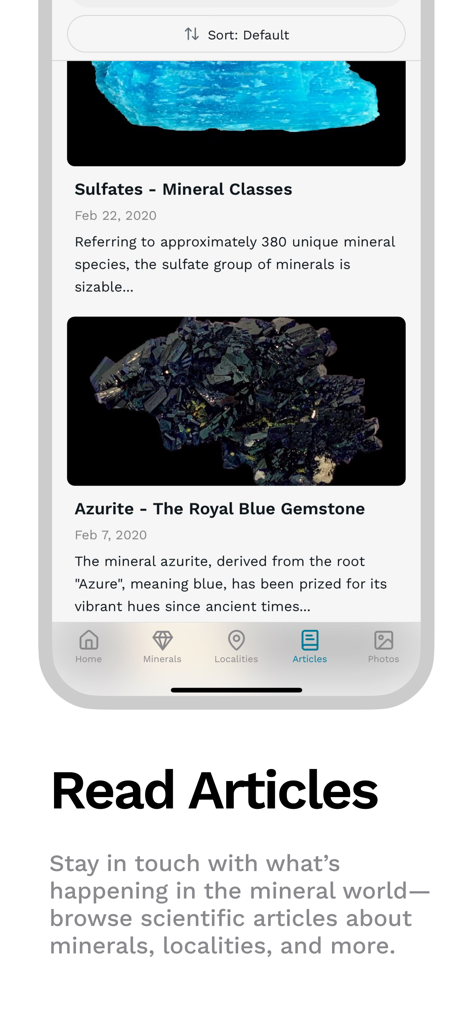 Prospector Minerals - A list of scientific articles about minerals and gemstones in the Prospector Minerals app