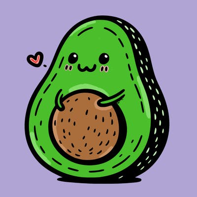 an avocado hugging an avocado