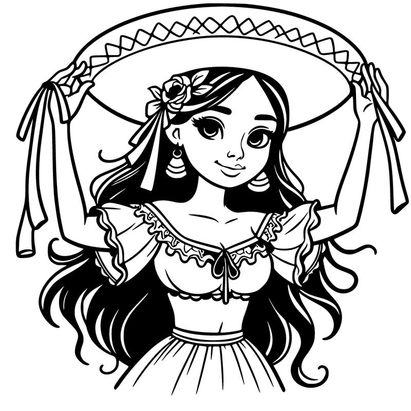 realistic mexican girl dancer