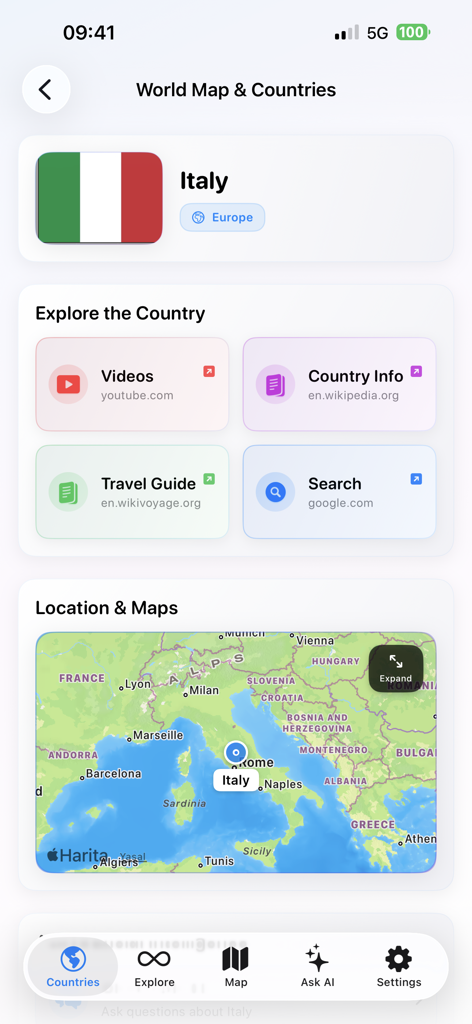 World Map & Countries - Reference App | MWM