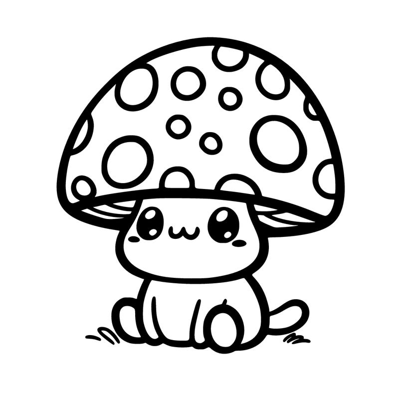 mushroom cat chibi