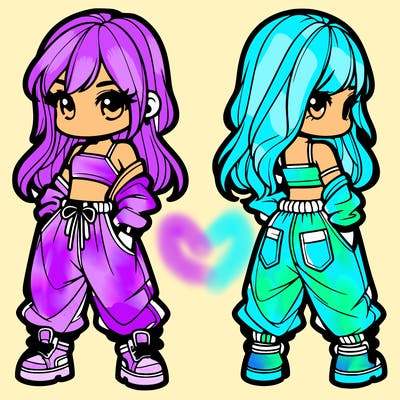 girl in crop top and baggy pants